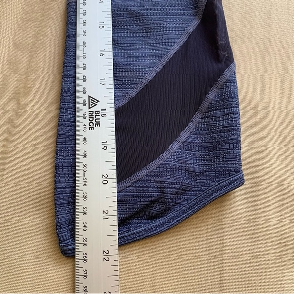 Athleta Jacquard Mesh Capri Leggings S Periwinkle High Rise 22” Crop Gym Yoga - Picture 11 of 16